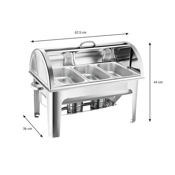SOGA 3L Chafing Dish Triple Tray Top - Picture 5 of 8